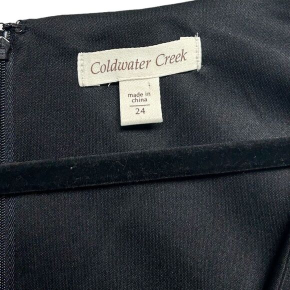 NWT Coldwater Creek Solid Black Sleeveless Vneck Mini Dress Circle Skater Dress - Picture 2 of 6